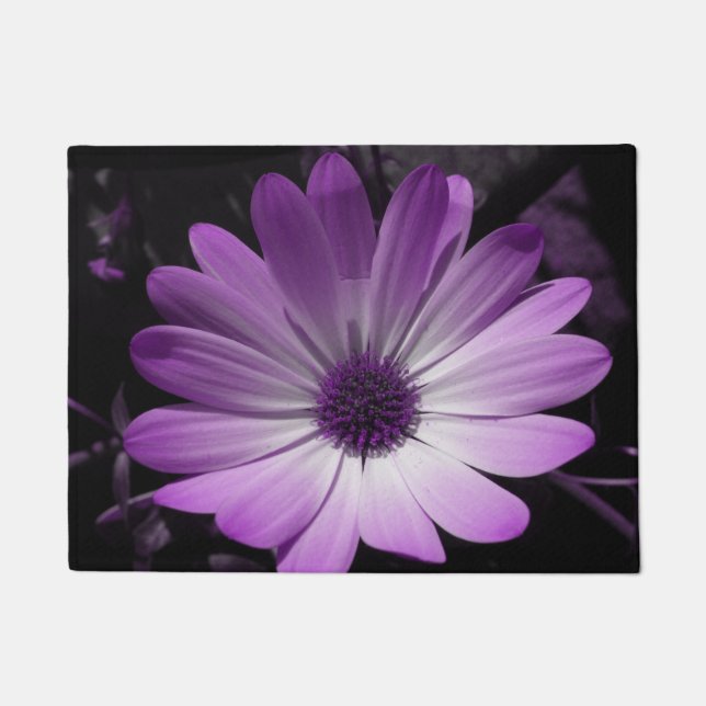 Purple Daisy Flower Doormat (Front)