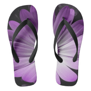 Purple Daisy Flower Flip Flops