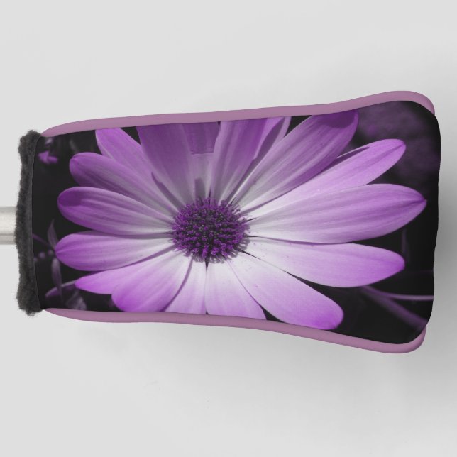 Purple Daisy Flower Golf Putter Cover (Front)