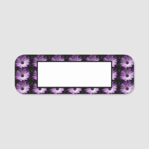 Purple Daisy Flower Name Tag