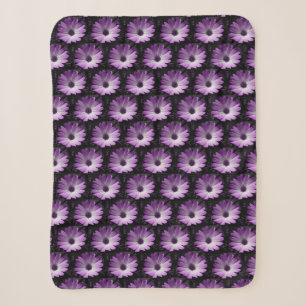 Purple Daisy Flower Sherpa Blanket