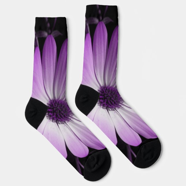 Purple Daisy Flower Socks (Right)