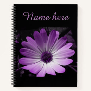 Purple Daisy Flower Spiral Notebook