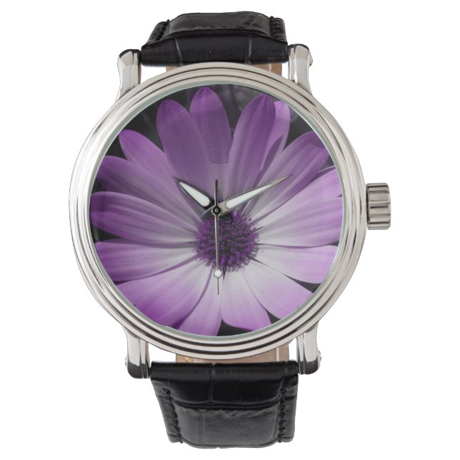 Purple Daisy Flower Vintage Watch (Front)