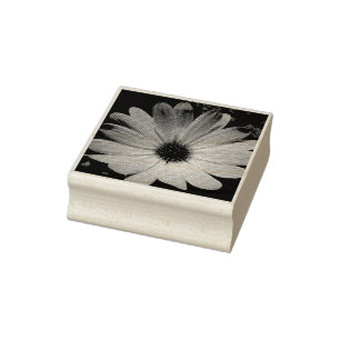 Purple Daisy Flower Wood Art Stamp