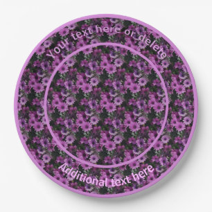 Purple Daisy Flowers Nature Personalized Party Paper Plate