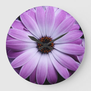 Purple Daisy Large Clock