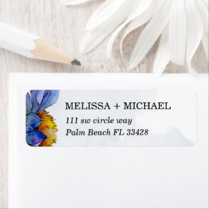 Purple Daisy Lavender Watercolor Return Address
