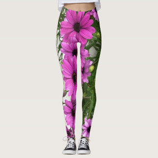 Purple daisy leggings