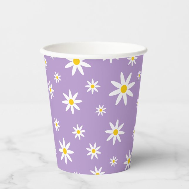 Purple Daisy Paper Cups (Front)