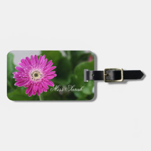 Purple Daisy personalised Luggage Tag