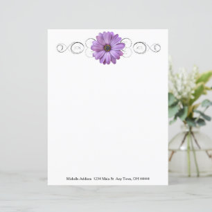 Purple Daisy Personalised Paper Sheet
