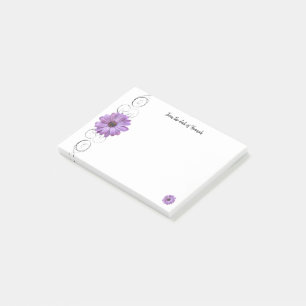 Purple Daisy Personalised Post-It Notes