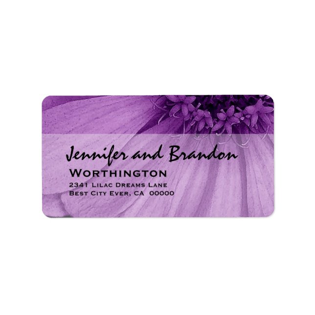 Purple Daisy Petals Label (Front)