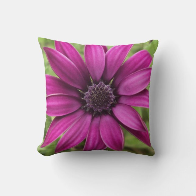 Purple Daisy Polyester Cushion (Front)