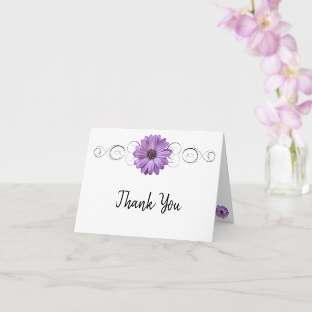 Purple Daisy Thank You Card (Orchid)