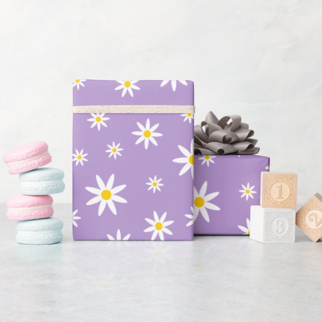 Purple Daisy Wrapping Paper (Baby Shower)