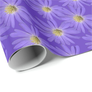 Purple Daisy Wrapping Paper Personalise Gift Paper