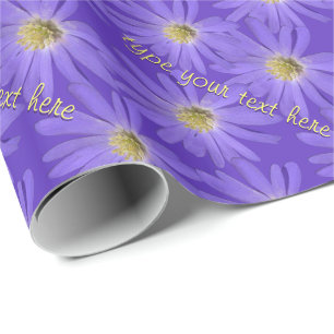 Purple Daisy Wrapping Paper Personalise Gift Paper