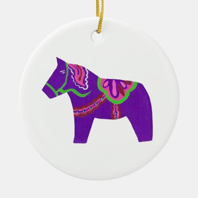 Purple Dala Horse Ornament (Front)