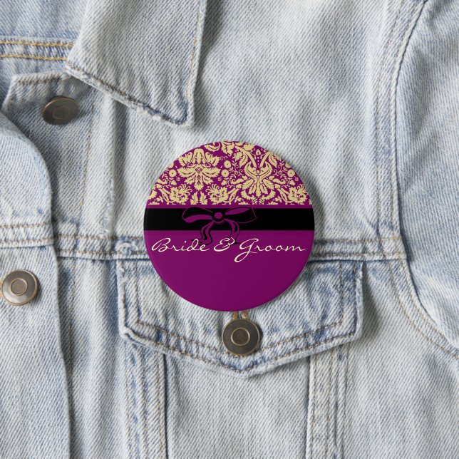 Purple Damask 7.5 Cm Round Badge (In Situ)