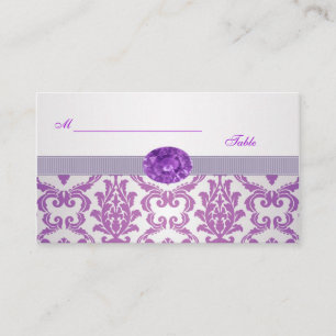 Purple Damask, amethyst picture Wedding Place card