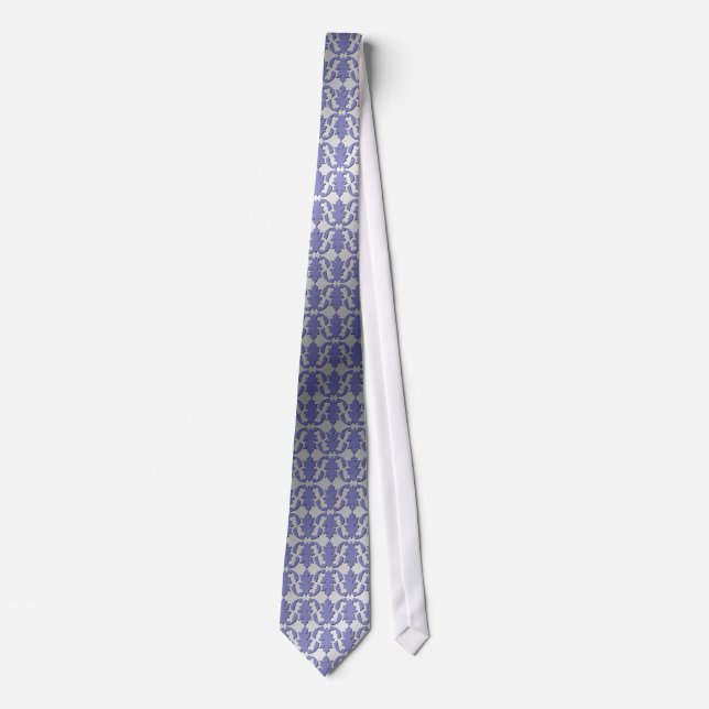 Purple Damask and Steel Tie (Front)