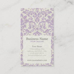 Purple Damask Appointment Business Card