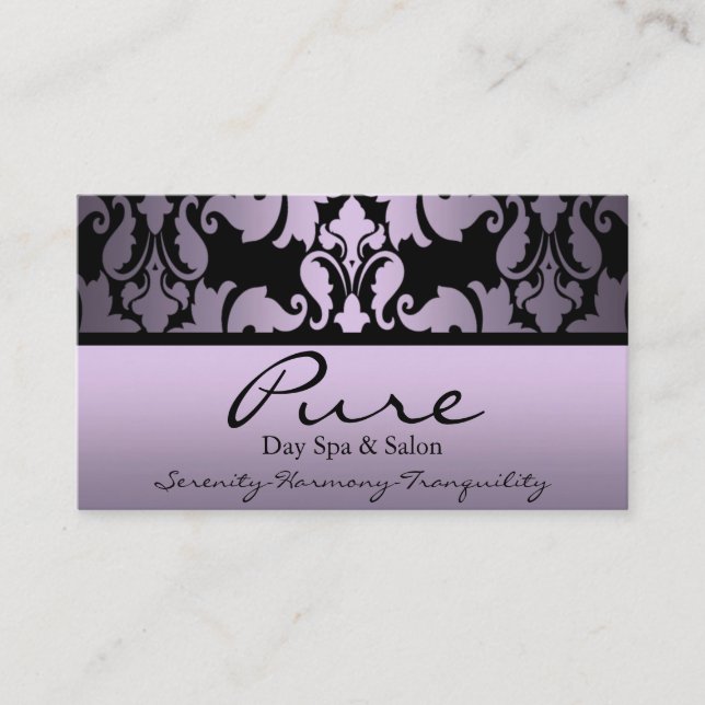 Purple Damask Business Card (Front)