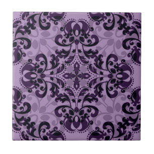 Purple damask desire tile