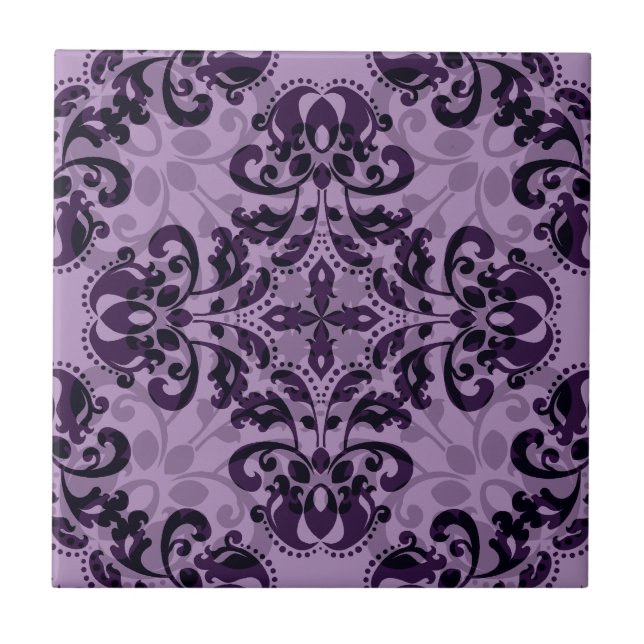 Purple damask desire tile (Front)