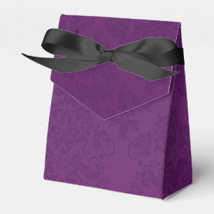 Purple Damask Elegant Halloween Party Favour Boxes