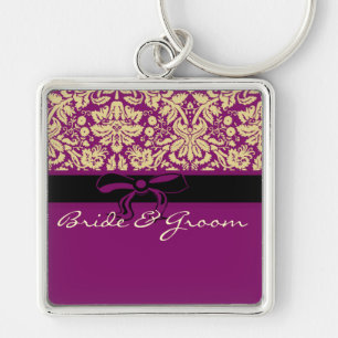 Purple Damask Key Ring