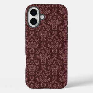 Purple Damask Pattern iPhone 16 Plus Case