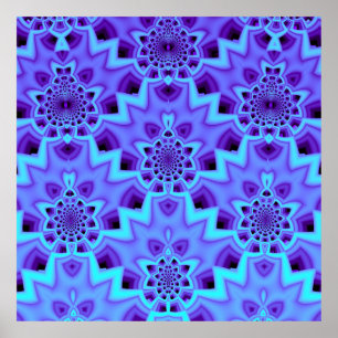 Purple Damask Pattern Poster