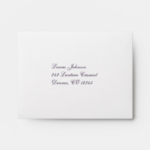 Purple Damask Return Address Envelope for RSVP