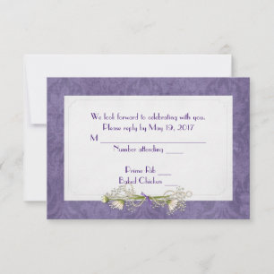 Purple Damask RSVP