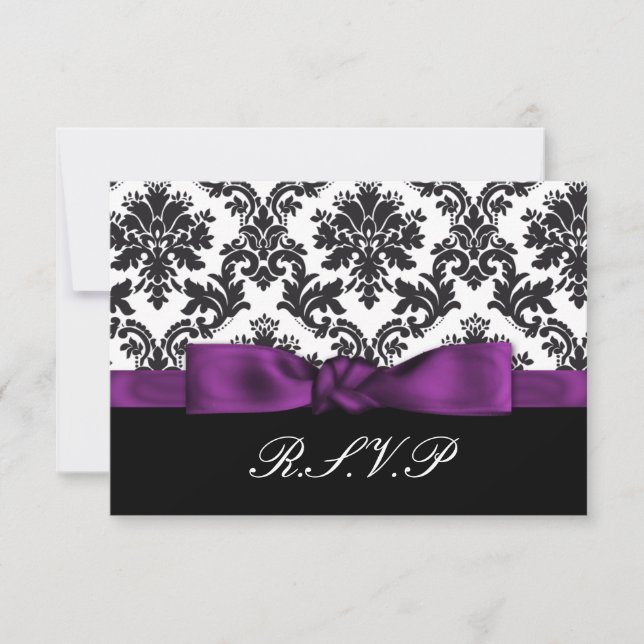 purple damask  rsvp standard 3.5 x 5 (Front)