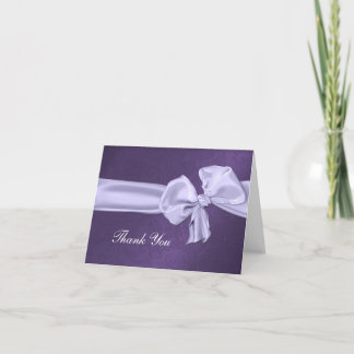 Purple Damask Thank You Card
