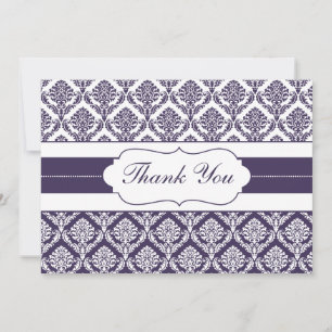 purple damask ThankYou Cards