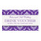 Purple Damask Wedding Drink Voucher for Reception
