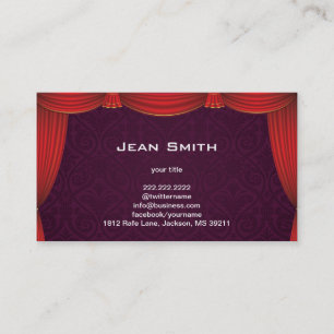 Purple Damask with Red Curtain Profile Card