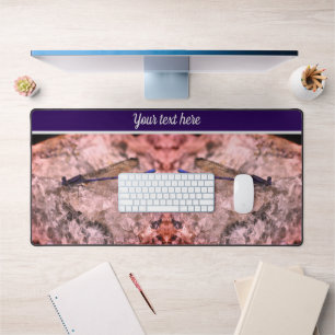 Purple Damselfly On Quartz Rock Personalised Desk Mat