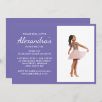 Purple Dance Recital Photo Invite