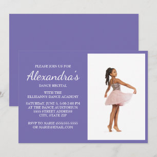 Purple Dance Recital Photo Invite