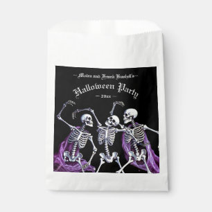 Purple Dancing Skeletons Black Death Halloween Favour Bags