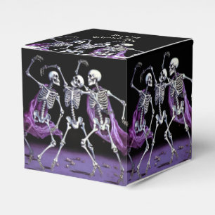 Purple Dancing Skeletons Gothic Wedding Favour Box