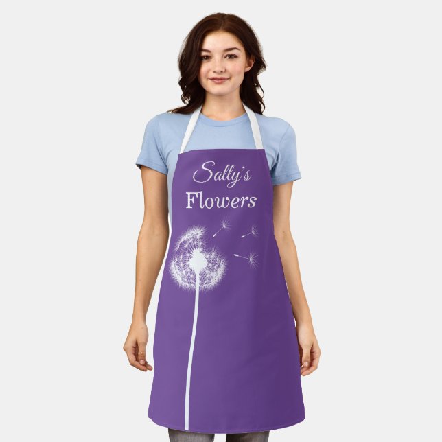 Purple Dandelion Apron (Worn)