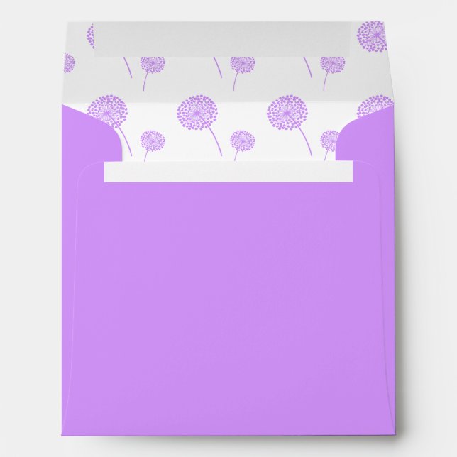 Purple Dandelion Pattern Envelope (Back (Bottom))