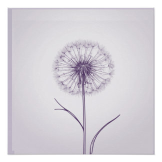 Purple Dandelion  Poster